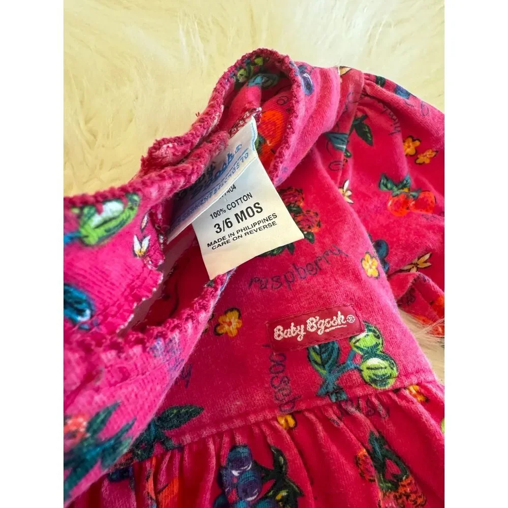 Vintage OshKosh Baby B'Gosh Toddler Bubble‎ Romper Fruits 3/6 Months Pink